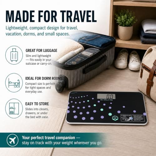 NewlineNY SBB0721M-NYTW Digital Mini Travel Bathroom Scale, Trendy Wave — view 4