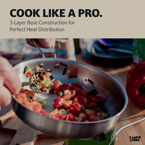 Campo Libre® Enzo Camping Cookware Set – Durable Stainless Steel Pots & Pan with ProCore Technology, Induction Compatible Outdoor Cooking Set, Compact Stackable Design, 6-Piece Cookware Set — view 5