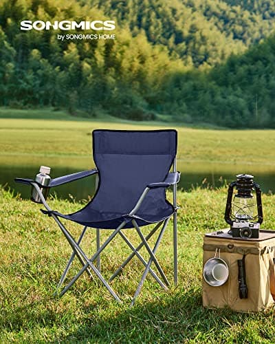 SONGMICS Set of 2 Folding Camping Chairs, Portable, 120 kg Capacity — view 2