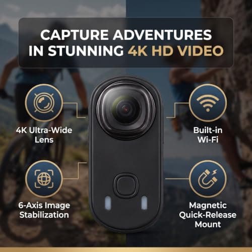 Sxhlseller Magnetic 4K Action Camera Clip On Wearable Camcorder — view 3