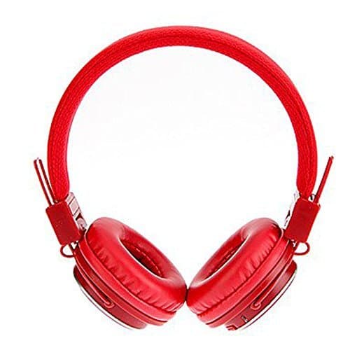 ameego Foldable BT Headphones with Microphone, Micro SD/TF Card Player, FM Radio, 3.5mm AUX in with volume control APP control Stereo Headset for Mobile Phone,Tablet, PC, notebook, Gaming (Red) — view 4