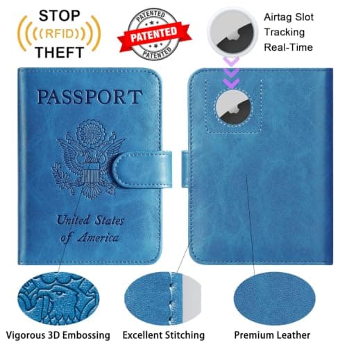 RFID Blocking Leather Passport Holder and Card Holder for Men and Women Travel — view 4