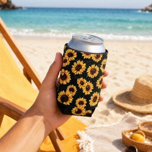 Beer Cooler Sleeve 4-Pack in Neoprene with Fashion Pattern Designs — view 2