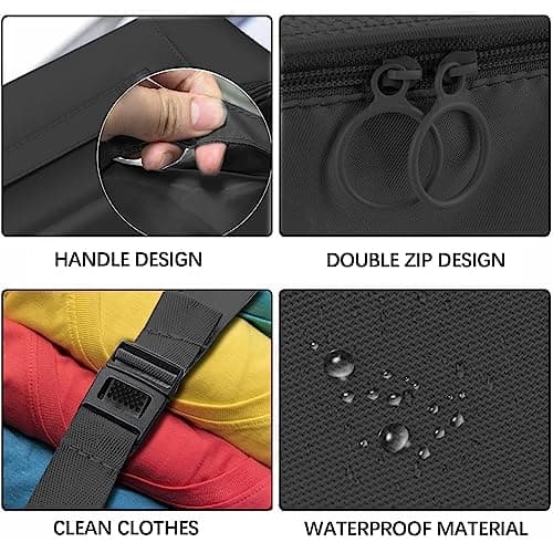 Jsdoin Packing Cubes for Suitcase,9 PCS Travel Luggage Packing Cubes for Backpack, Waterproof Essentials Suitcase Organiser Bags, Travel Accessories (Black) — view 5