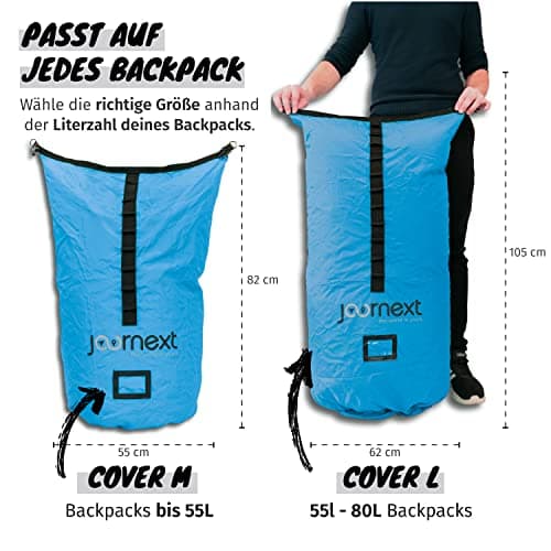Journext 2 in 1 Backpack Protective Cover & Rain Cover/Flight Cover Backpack, Pacific Blue, M (bis 55L) — view 3