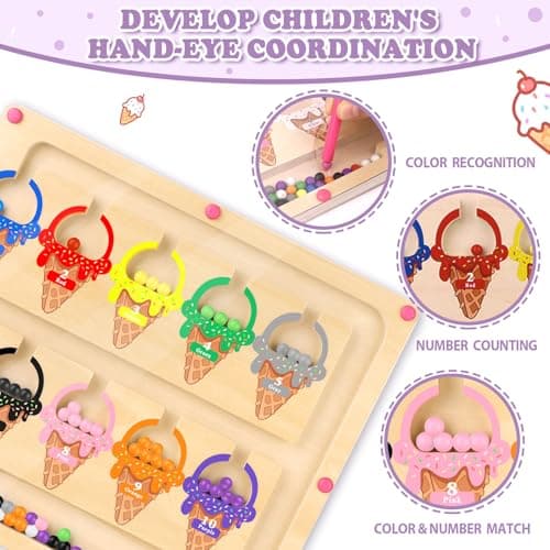 Konijiwa Girls Toys Montessori Magnetic Color and Number Maze Gifts Toys for 3 4 Year Old Boy Girls Colour Sorting for Toddlers Fine Motor Skills Toddler Montessori Educational Kids Preschool Toys — view 5