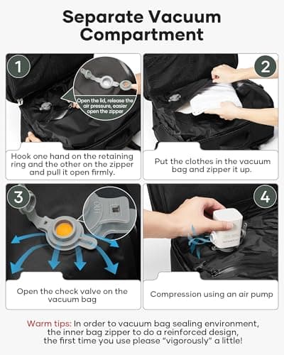 Vacuum Travel Backpack Garment Suit Bags Men with Pump Carry-on Vaultbag — view 4
