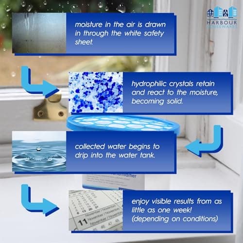 Harbour Housewares Dehumidifier 500ml Pack of 10 - Lavender - Interior Condensation Moisture Remover Mildew Absorber for Damp, Mould, Kitchen, Caravan, Car, Home, Bedroom, Wardrobe, Garage, Basement — view 3