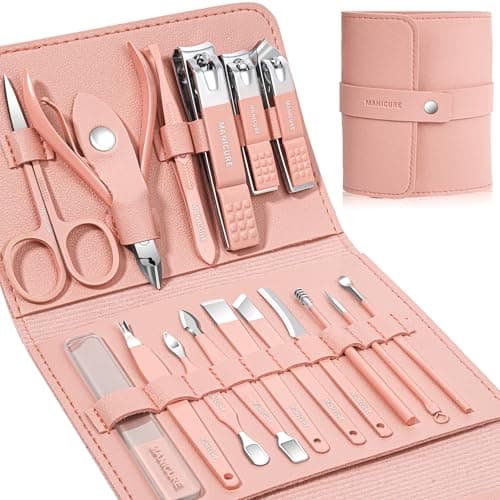 Manicure Set Professional Nail Clippers Pedicure Kit,16pcs Stainless Steel