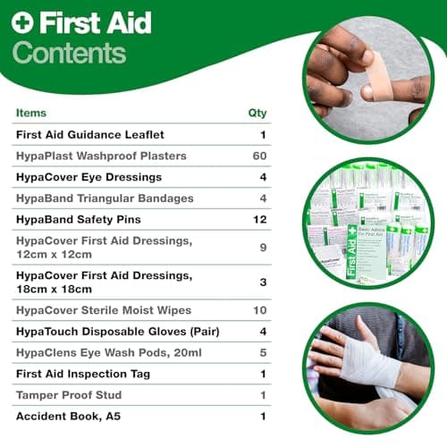 Safety First Aid Group Workplace First Aid Kit (Medium 11-20 Persons) Economy HSE-Compliant with Inspection Tags, Accident Book, Wall Bracket, Extra Plasters — view 5