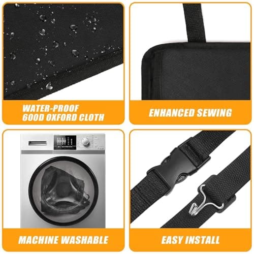 URAQT Car Boot Organiser, Trunk Tidy Organiser Bag, Detachable Multi-Pocket Seat Back Protectors with Zipper, Water-Proof Durable Foldable Children's Travel Storage Black,101x46cm — view 4