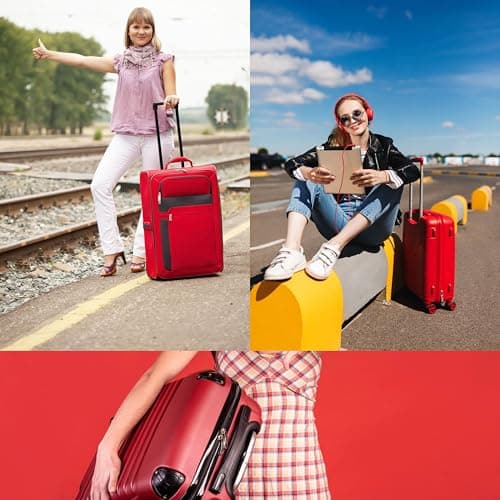 Pair Luggage Straps for Suitcases, Secure & Adjustable Luggage Straps, Lightweight Luggage Strap for Travel Long (96cm to 180cm) 2 Pc Red — view 4