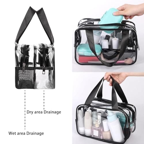 BAIYSFFG Clear Toiletry Bag Extra Large Cosmetic Bag Portable Travel Makeup Bags, PVC Waterproof Ladies Wash Bags for Women Girls (Transparent) — view 6