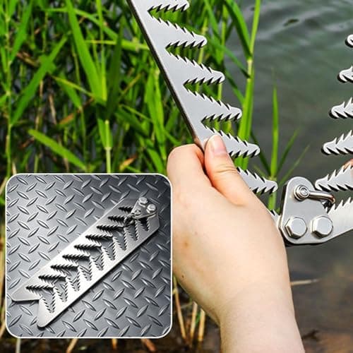 Aquatic Grass Cutter | Foldable Serrated Grip weeds Rake For Fishing 11x3in — view 6