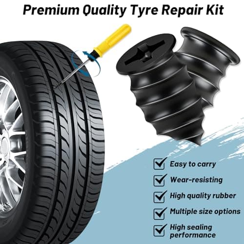 20 pcs Tyre Repair Kit, Puncture Repair Kit with Screwdriver, Self-Service Rubber Nails Tool, Emergency Car Puncture Repair Kit for Bike Motorbike Bicycle Flat Tire Plug (10S/10L) — view 4