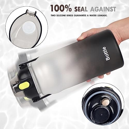 GXCROR Water Bottle 2L with Straw, 100% Leakproof Water Bottle, BPA Free Water bottle, Anti Rupture Drinking bottle for Daily use, Fitness and Outdoor Activities, Black — view 3