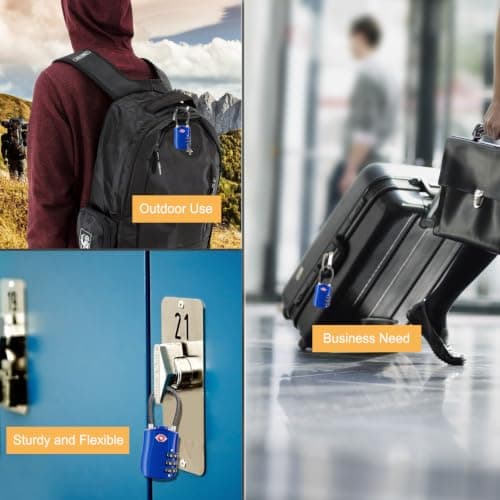 Diyife TSA Approved Luggage Locks with Flexible Steel Cable, Easy to Set up — view 4