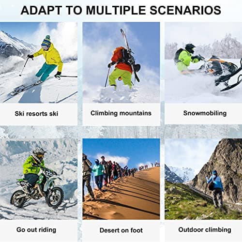 HERCHR Outdoor Ski Goggles, Double Layer Anti Fog Large Field Cylindrical Snow Goggles Windproof Climbing Glasses for Adult Snow Sports(Black-Gray) — view 4