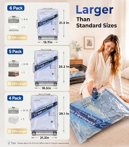 Vacuum Storage Bags with Electric Pump, 15-Pack Vacuum Bags for Travel — view 5