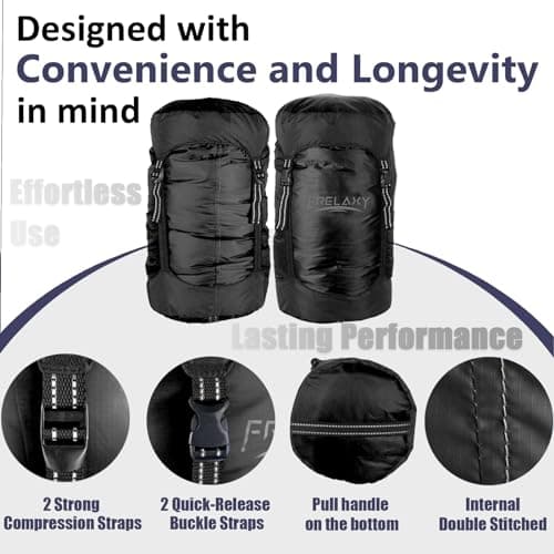 Frelaxy compression bag, 40% more storage space! Compression bag 11L / 18L / 30L / 45L, waterproof and ultralight sleeping bag: space saving camping equipment (black — view 4