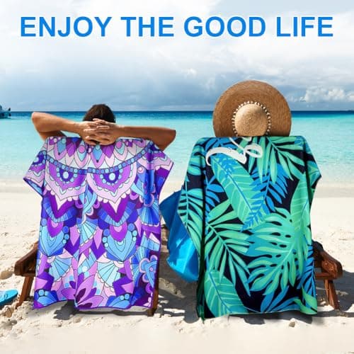 flintronic Microfiber Oversized Lightweight Beach Towel 180x80cm Extra Large Thin Sand Free Towels Travel Swim Pool Camping for Adults Women Men Beach Essentials Vacation Gift-Purple Mandala — view 6