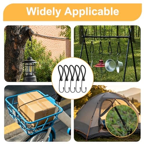 Stamlyn 5Pcs Small Bungee Cords with Hooks 25cm Heavy Duty Bungee Straps — view 4