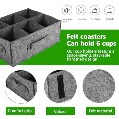Felt Cup Storage Organizer with Removable Dividers, 6/12 Compartments — view 2