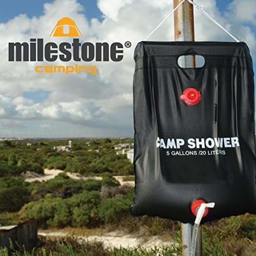 Milestone Camping 20739 20L Heated Compact Portable Solar Power Shower, Black,H60 x W40 — view 2
