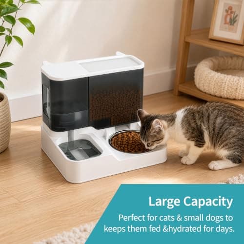 EVERGOODS 2-in-1 Automatic Cat Feeder Water Dispenser for Cats Dogs — view 4