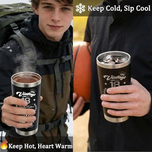 Joybble Gifts for Boys, Boys 18th Birthday Gifts, Unusual Gift Ideas for Him, 20oz Stainless Steel Travel Tumbler Gift Set for Men, Cool 6 in 1 Multitool Pen Gadgets Presents for Son Grandson — view 4