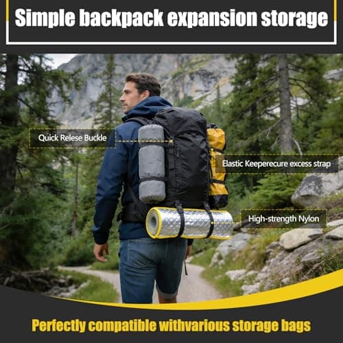 ECOSHIRE MOLLE Backpack Straps Tactical Bag Accessories 2 Pack Heavy Duty Nylon Molle Luggage Strap with Reinforced Stitching and Magnetic Buckle for — view 5