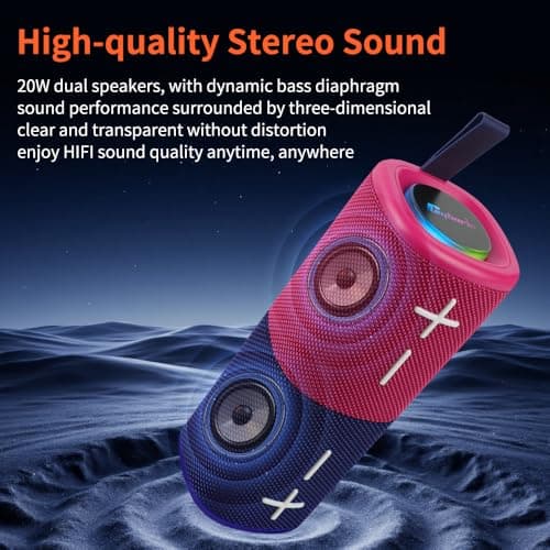 2 in 1 Magnetic Split Bluetooth Speaker, Color Blocking Waterproof Dual Splittable Portable Wireless Speaker 20W Loud Stereo Sound, Bluetooth V5.3, 24H Playtime, True Wireless Stereo for Home Outdoor — view 6