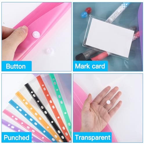 14 Pack Plastic Wallets A4 Punched Pockets — view 3