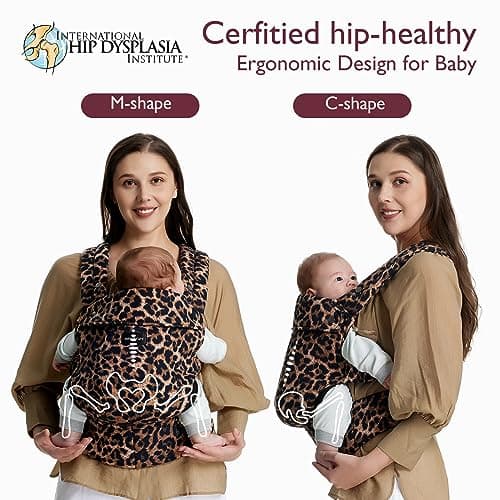 Momcozy Baby Carrier for 3-24M/3.2-20kg, Waist 64-127cm, Cotton Leopard — view 6