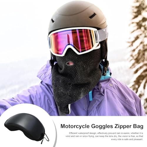 Ski Goggle Case - Black, Hard, Polyurethane, Goggle Case, Classic, Zipper Closure, Rainproof, Compact & Lightweight, for Ski, Motorcycle & More — view 3