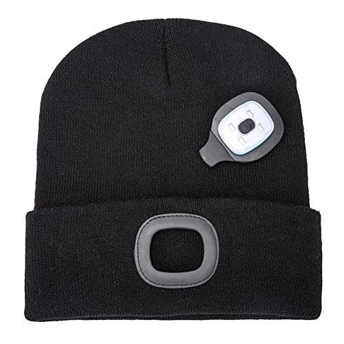 RFWIN LED Lighted Beanie Cap, USB Rechargeable 4 LED Headlamp, Unisex Knitted Hat with Light for Night Activities, Cycling, Camping, Hunting, Grilling, Running — view 2