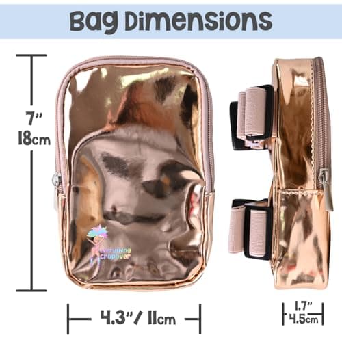 3-IN-1 Thigh Bag Fanny Pack Crossbody Bag | Carnival Leg Harness for Women | Holographic Waist Bag | Rave Leg Pack with Buckles, Rose Gold, One Size, 3-in-1 Thigh Bag, Fanny Pack, Crossbody — view 3