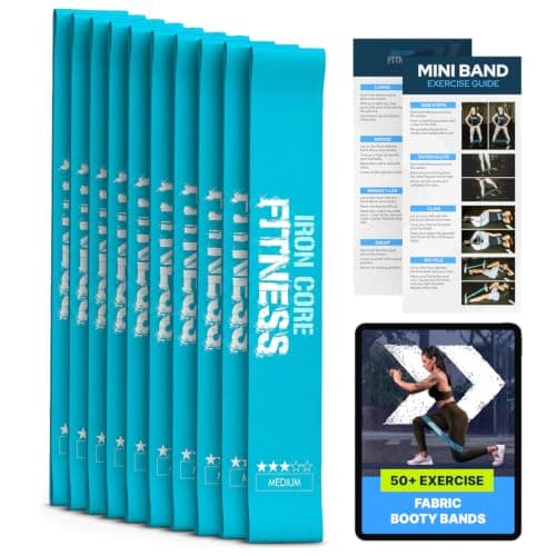 10-Pack Set Medium Resistance Booty Bands – Latex Mini Loop Bands for Workout, Glutes, Legs & Physical Therapy – Small Exercise Band in Bulk for Women and Men – Ideal for Gyms, Studios, and Trainers