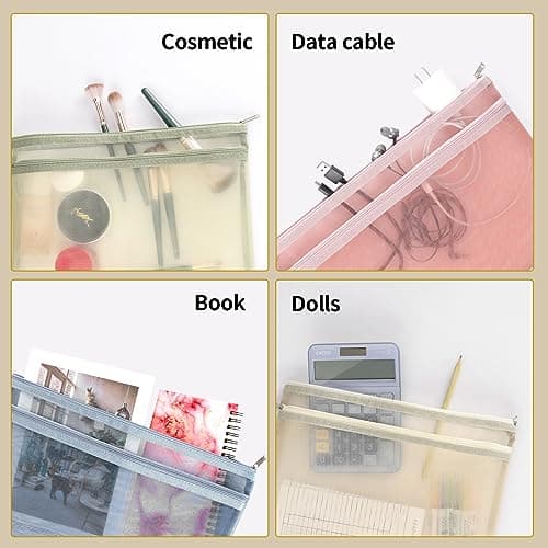 Colored Mesh Zipper Pouch Bags, 5pcs A4&5pcs A5 Toy Storage & Organization — view 5