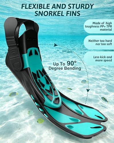 Lealinga Snorkel Set Adults, Full Face Snorkel Mask with Flippers — view 5