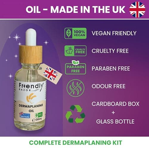 Dermaplaning Kit - Dermaplaning Oil and shaver Bundle - Complete Starter Pack for beginners - Dermaplane Razor (Wheatstraw, 12 Pack) — view 5