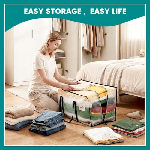 Dntorx 4 Pack Moving Bags, 93L Storage bags with Lids for Home & Dorm — view 5