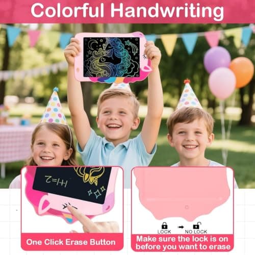 Unicorn LCD Writing Tablet, 8.5Inch Pink Toddler Drawing Pad for Kids — view 4