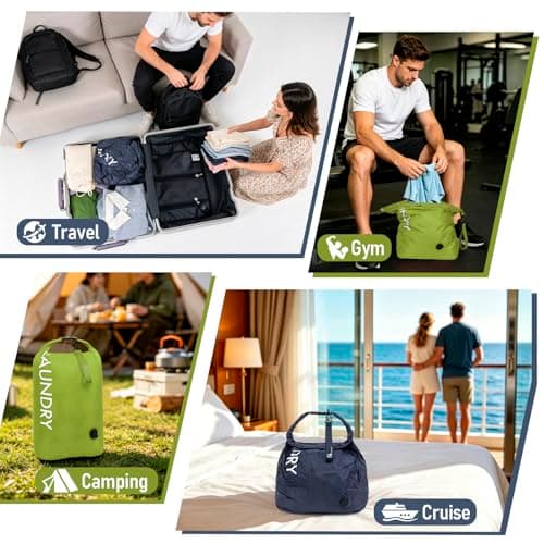 WiseBoy 2 Pack Travel Laundry Bag, Waterproof Compression Laundry Bags — view 6