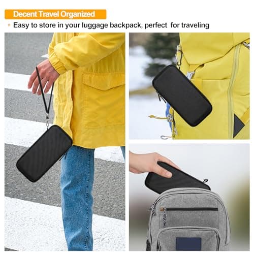 Elonbo Carrying Case for Garmin Xero C1 Pro Ballistic Precision Chronograph, Range Shooting Chronograph Travel Bag, Xero C1 Pro Chronograph Cover Holder, Pocket Fits Charging Adapters Tripod, Black — view 6