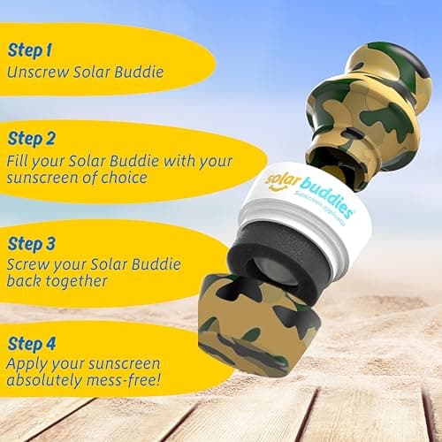Solar Buddies Sunscreen Applicator - Camo Single - Refillable Roll on Sponge Sunscreen, Suncream & Lotion Applicator For Kids, Adults & Families - Holds 3.4fl oz, Perfect Size for Travel — view 4
