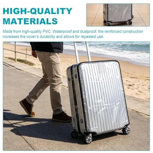 Heryson 30 Inch Clear PVC Luggage Cover, Transparent Suitcase Protector with Bottom Protection, Anti-Scratch & Anti-Dyeing for Travel, Business & Daily Use — view 5