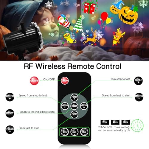 MOSSNDAR 64-Pattern Halloween Christmas Projector Outdoor Indoor — view 4
