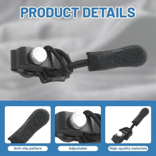 18 Pcs Zip Repair Kit, 3 Sizes Universal Replacement Zipper Repair, Removable Universal Zipper Repairer, Black Instant Zip Fixer Set for Jackets Bags Clothing Luggage Jeans — view 3