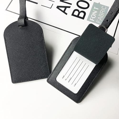 Aieino 2 Pack Luggage Tags with Name Address ID Card Secure Suitcase Labels — view 3